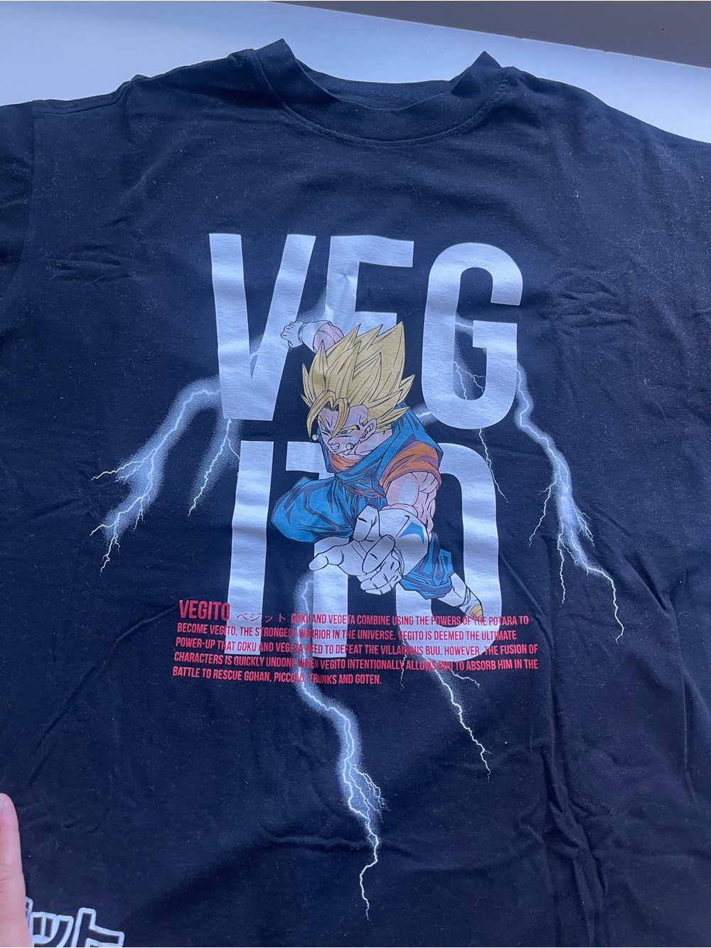 Black Vegito Graphic T-Shirt - Men's Anime Tee
